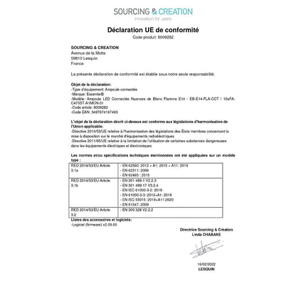 Ampoule ESSENTIELB Nuances de Blanc Flamme E14