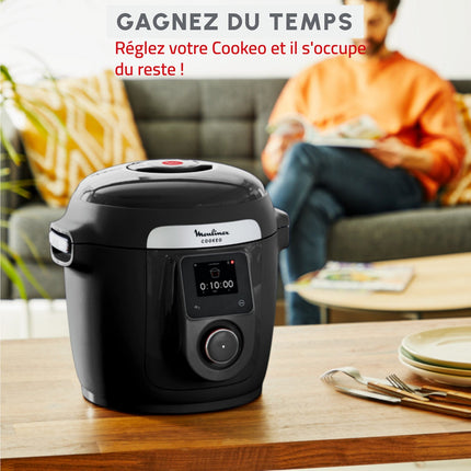 Cookeo MOULINEX CE952810 noir wifi 6 L, 9 modes de cuisson, 150 recettes