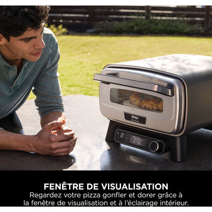 Four à pizza électrique NINJA MO201EU inox noir pizza 30 cm, fonction air fryer, thermostat digital Reconditionné