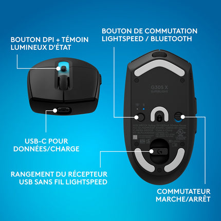 Souris Gamer Sans Fil LOGITECH G305 X Lightspeed EWR