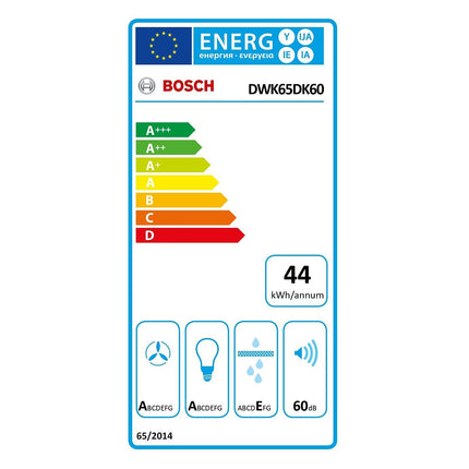 Hotte décorative murale inclinée BOSCH DWK65DK60