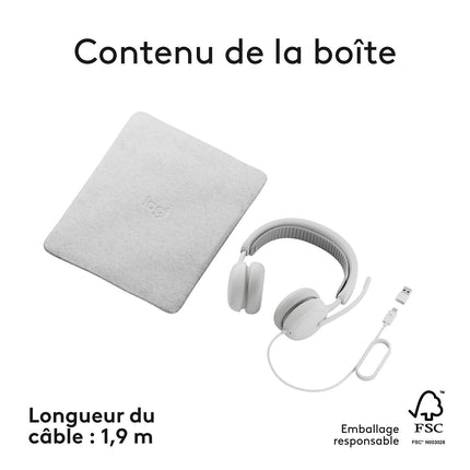 Micro-casque LOGITECH Zone Wired 2 OFF WHITE