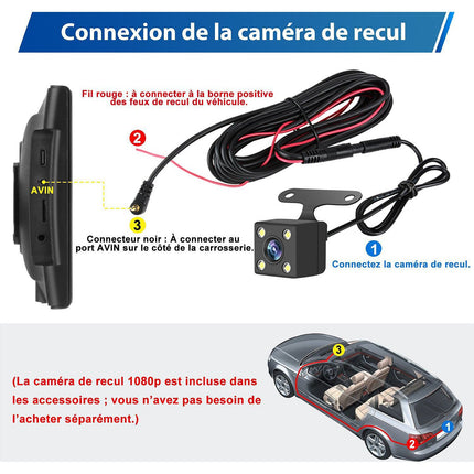 Autoradio connecté JUNSUN 7" GPS KAM USB Avec écran Carplay