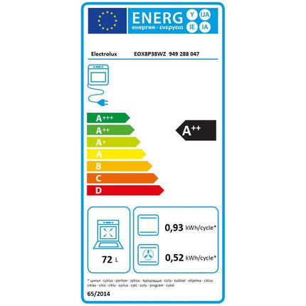 Four encastrable ELECTROLUX EOX8P38WZ Pyrolyse Chaleur tournante et Fonction Pizza 71L