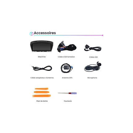 Autoradio connecté JUNSUN pour BMW E60 E90-E93 CCC system Carplay
