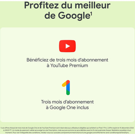 Smartphone GOOGLE Pixel 7 Vert 128Go 5G Reconditionné