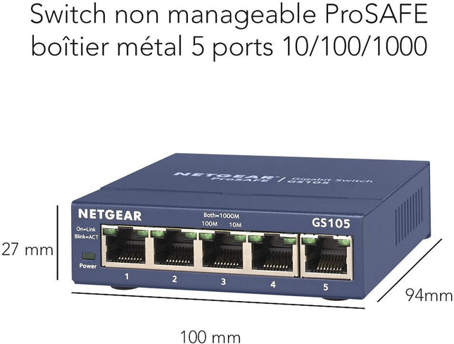 switch-ethernet-netgear-gs105-metal-5-ports-garantie-a-vie