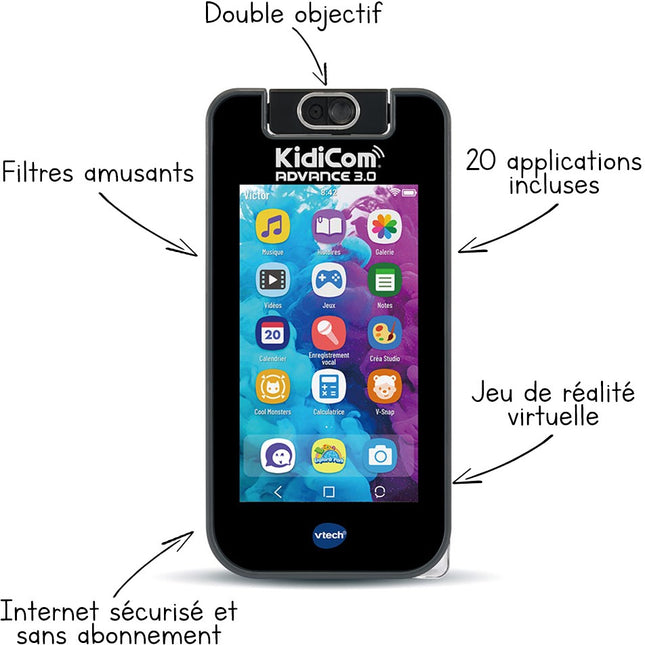 lecteur-mp4-vtech-kidicom-advance-3-0-noir