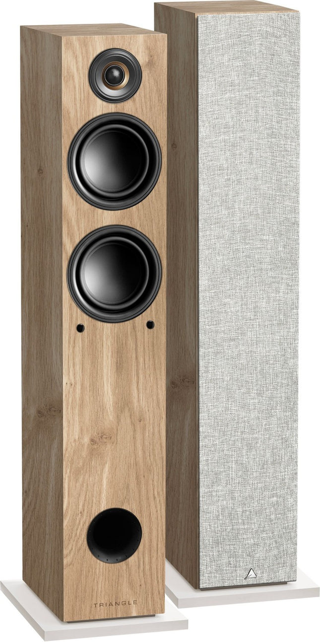 enceinte-colonne-active-triangle-elara-ln05a-chene-clair-x2
