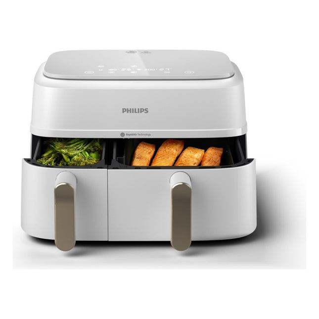 airfryer-philips-na353-10-friteuse-sans-huile-double-panier-blanc-dore-serie-3000-9l-3-6l