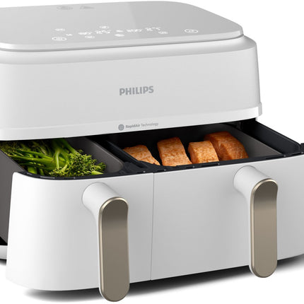 airfryer-philips-na353-10-friteuse-sans-huile-double-panier-blanc-dore-serie-3000-9l-3-6l