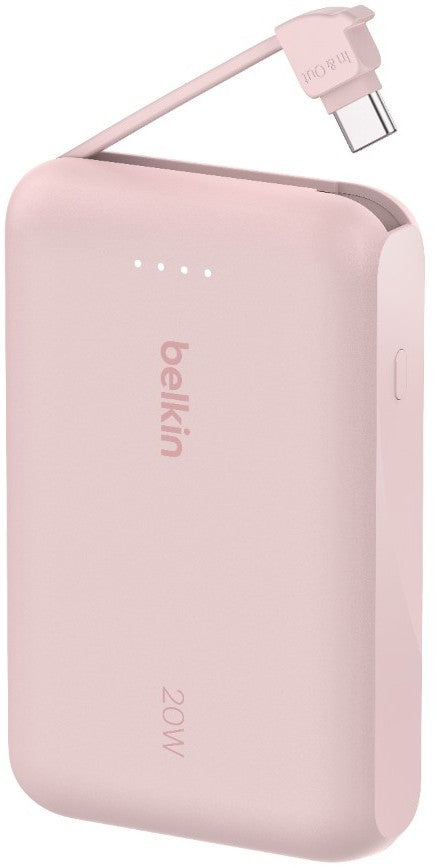 batterie-externe-belkin-10000-mah-avec-cable-usb-c-integre-pink