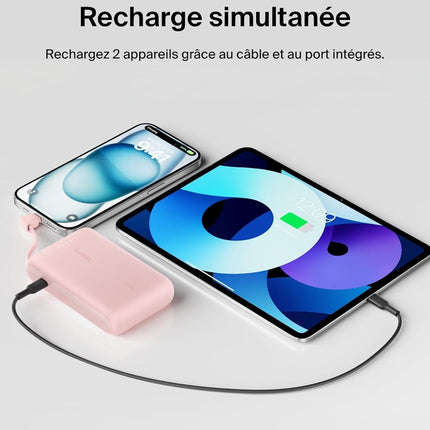 batterie-externe-belkin-10000-mah-avec-cable-usb-c-integre-pink