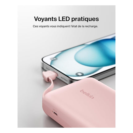batterie-externe-belkin-10000-mah-avec-cable-usb-c-integre-pink