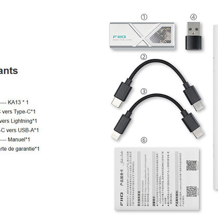 dac-audio-fiio-ampli-portable-ka13-usb-c-silver