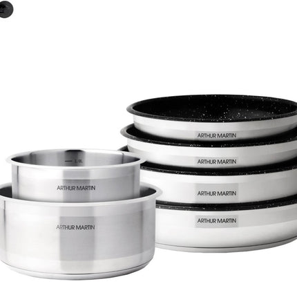 batterie-de-cuisine-arthur-martin-15-pieces-am1526cr