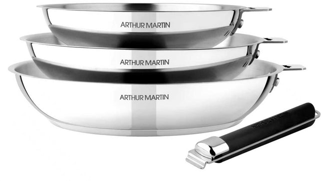 batterie-de-cuisine-arthur-martin-3-poeles-poignee-amovible