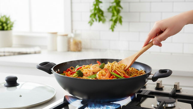 wok-essentielb-32cm-ceramique-noir
