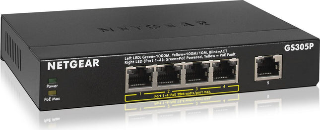 switch-ethernet-netgear-g305pv2-5-ports-gigabit-avec-4-port-poe