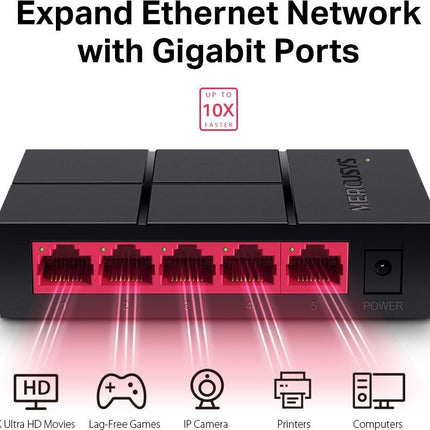 switch-ethernet-mercusys-ms105g-5-ports