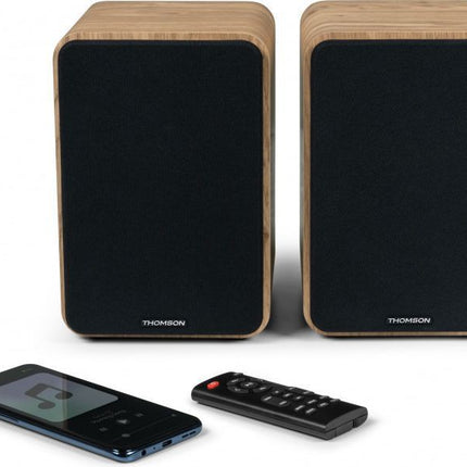 enceinte-bibliotheque-thomson-100w-musicaux-marron