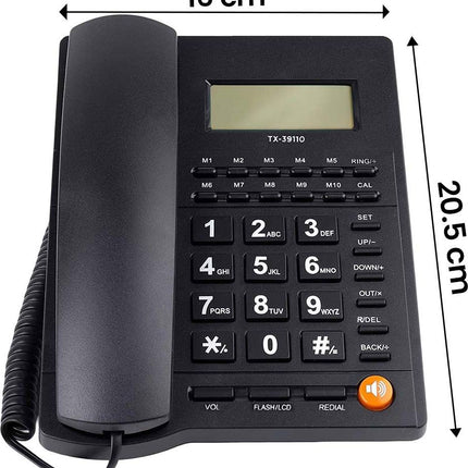 telephone-sans-fil-avizar-fixe-avec-ecran-lcd-touches-m1-a-m10