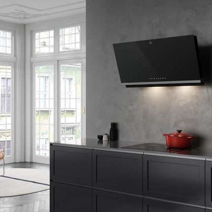 hotte-decorative-murale-inclinee-roblin-eden-900-verre-noir