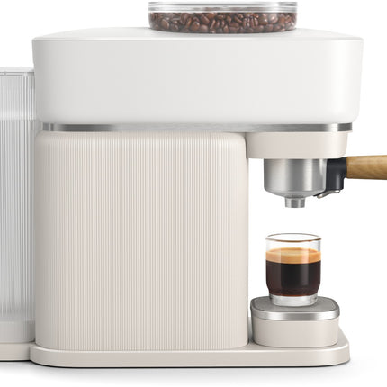 machine-a-expresso-philips-baristina-bar302-20-cafetiere-a-grain-blanche-porte-filtre-bois-de-hetre
