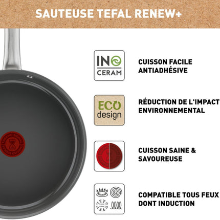 sauteuse-tefal-manche-fixe-renew-24cm-avec-couvercle
