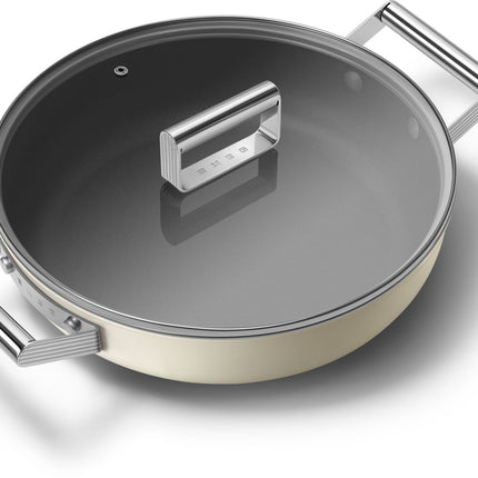 sauteuse-smeg-28cm-ceramique-creme-avec-couvercle