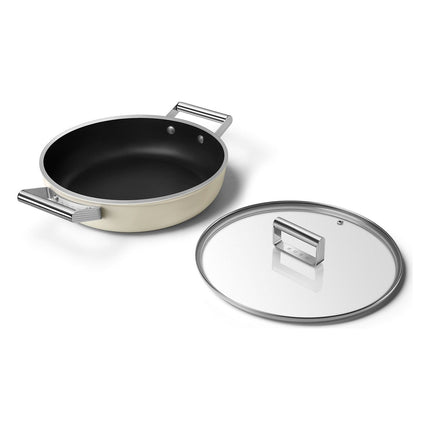 sauteuse-smeg-28cm-ceramique-creme-avec-couvercle
