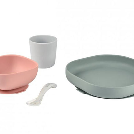 coffret-repas-beaba-silicone-4-pieces-eucalyptus