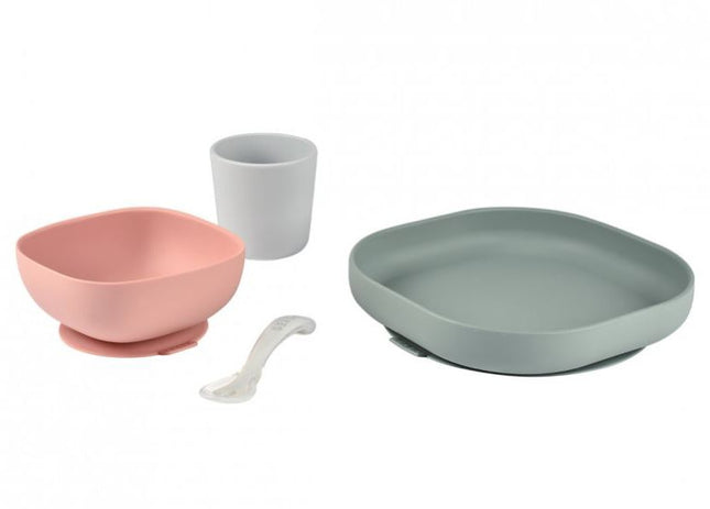 coffret-repas-beaba-silicone-4-pieces-eucalyptus