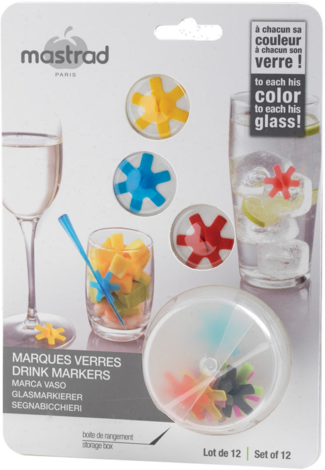marque-verre-mastrad-lot-de-12-couleurs-variees