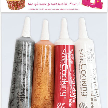 decoration-gateau-scrapcooking-4-stylos-or-choco-blanc-rouge-4x20g
