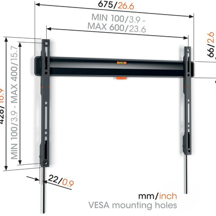 support-mural-tv-vogels-comfort-tvm-3608-40-100