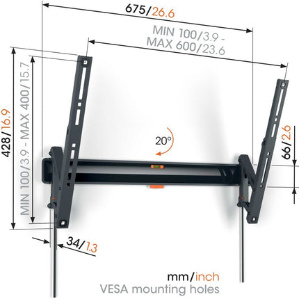 support-mural-tv-vogels-comfort-tvm-3618-inclin-40-77