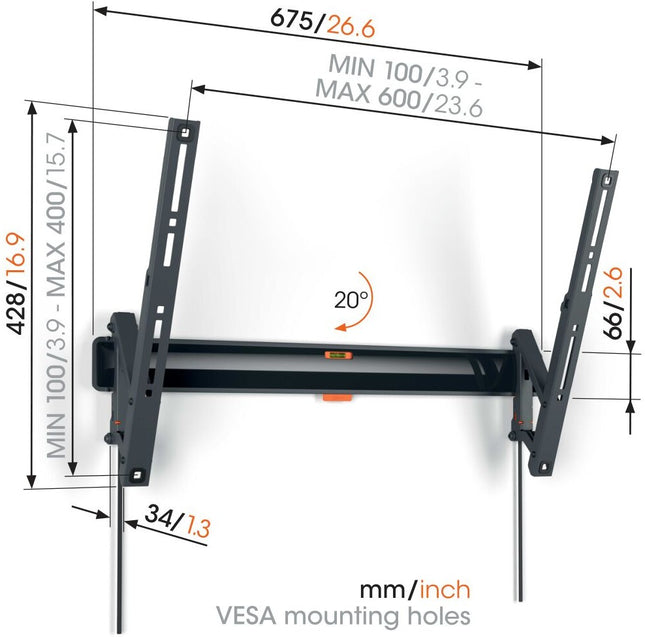 support-mural-tv-vogels-comfort-tvm-3618-inclin-40-77