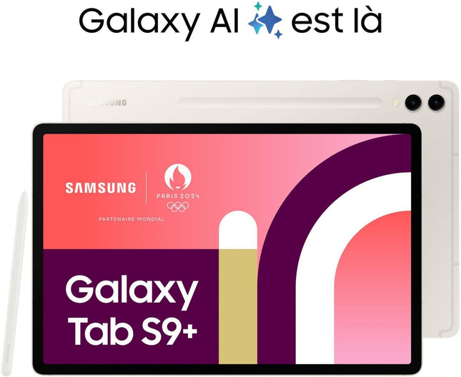 tablette-android-samsung-galaxy-tab-s9-12-4-wifi-256go-creme-reconditionne