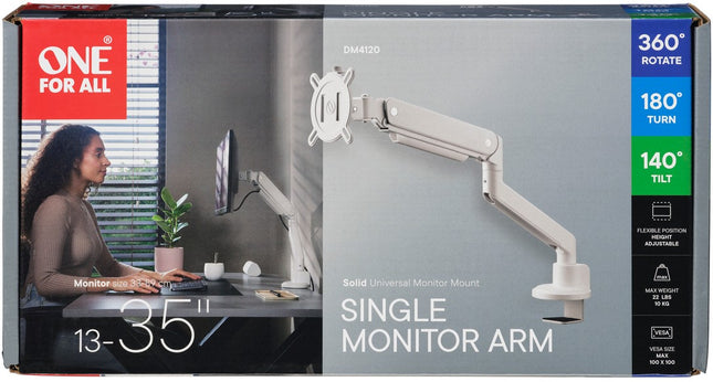 support-ecran-pc-one-for-all-single-arm-blanc-13-35-pouces-orientabl