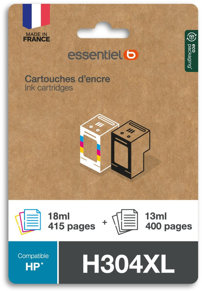 cartouche-essentielb-pack-compatible-h304-xl-noir-3-couleurs-haute-capacite
