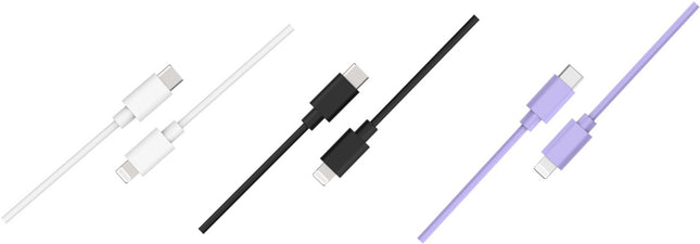 cable-lightning-essentielb-pack-3-cables-usb-c-1m-blanc-noir-mauve