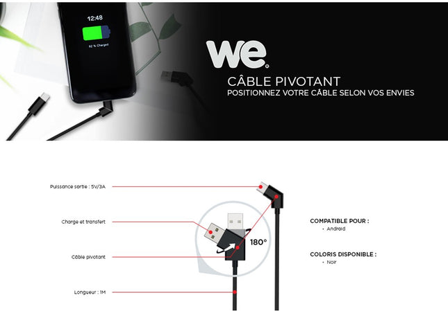cable-we-usb-a-usb-c-noir-1m