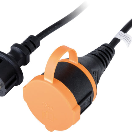 multiprise-zenitech-a-clapet-25m-h05vv-f-2x1-5-noir-orange