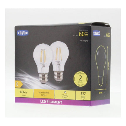 ampoule-xavax-led-e27-6-5w-cla-x2