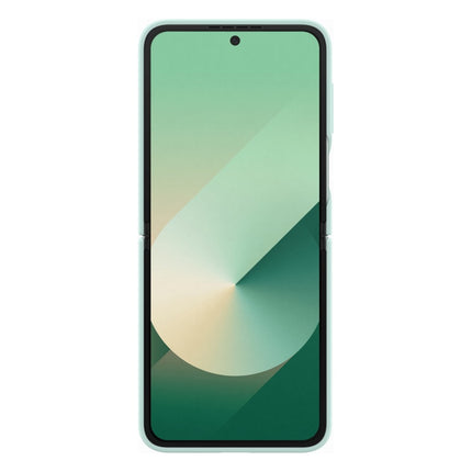 coque-samsung-z-flip6-silicone-vert-deau-avec-anneau