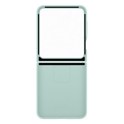 coque-samsung-z-flip6-silicone-vert-deau-avec-anneau