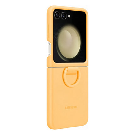 coque-samsung-z-flip-5-avec-anneau-sillicone-abricot