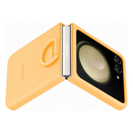 coque-samsung-z-flip-5-avec-anneau-sillicone-abricot