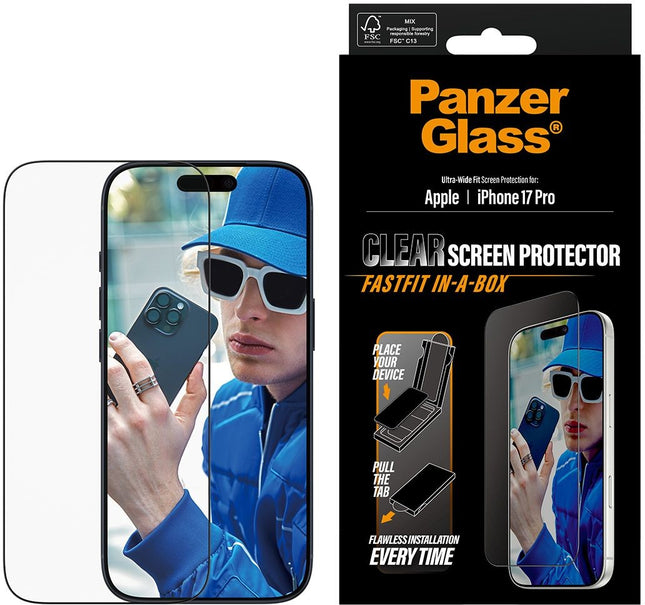 protege-ecran-panzerglass-iphone-17-pro-verre-trempe-pose-facile